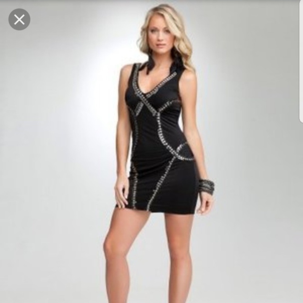 bebe Black Tribal Bodycon dress‎